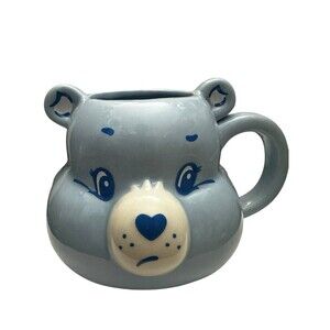 Care Bear Blue Sleepy Bear 3D Sculpted Ceramic Mug 20 oz Coffee/Tea Cup NWT